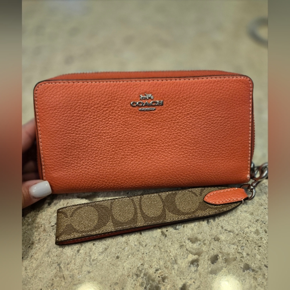 Coach large zip around wallet/wristlet